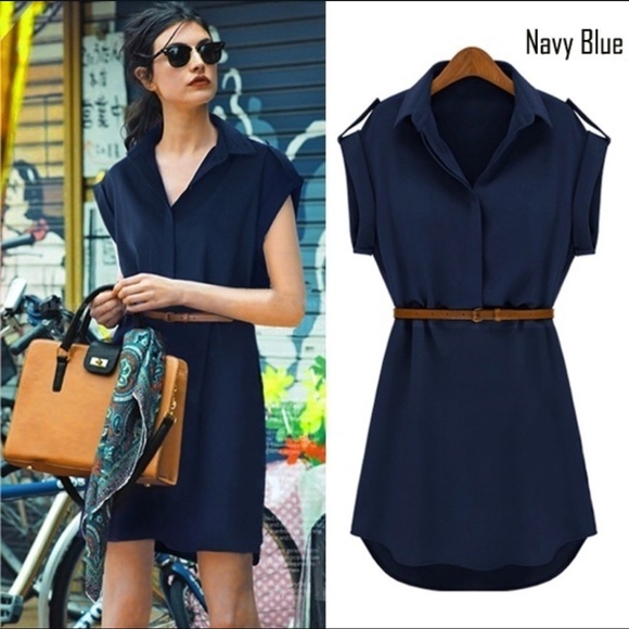 Dresses & Skirts - 🎊HP 2X🎊Belted Navy Dress